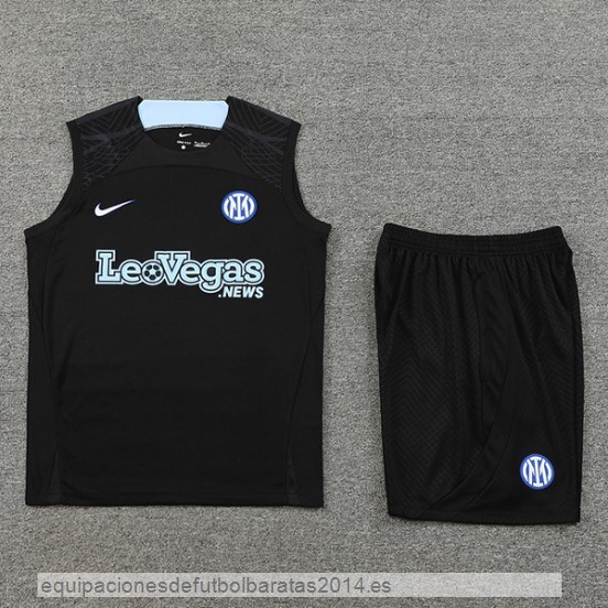 Nuevo Entrenamiento Sin Mangas Conjunto Completo Inter Milan 23/24 Negro Baratas